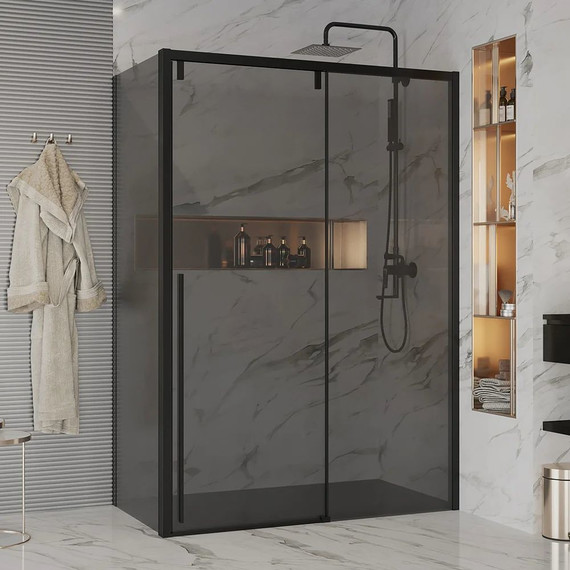 Душевое ограждение Ambassador Intense 160x90 см 110022205IBB-90IBB (стекло 8 мм) чёрный/тонированное - фото 2