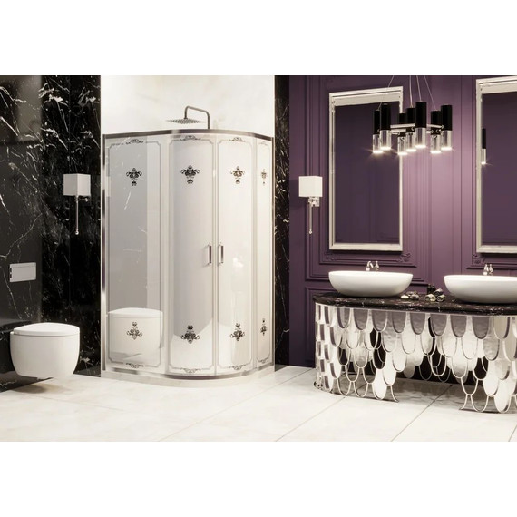 Душевое ограждение Ambassador Royal 120x90 см 18015102, хром/белое - фото 3