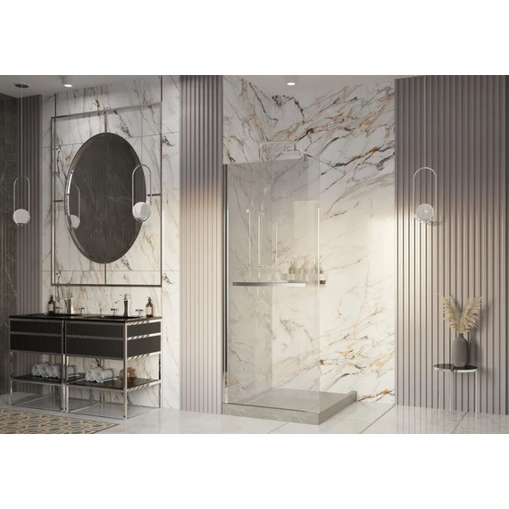 Душевая перегородка Ambassador Walk-in 120 см 15031133 с кронштейном (стекло 8 мм) хром/прозрачное - фото 3