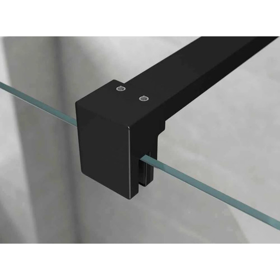 Душевая перегородка Ambassador Walk-in 120 см 15031233 с кронштейном (стекло 8 мм) чёрный/прозрачное - фото 4