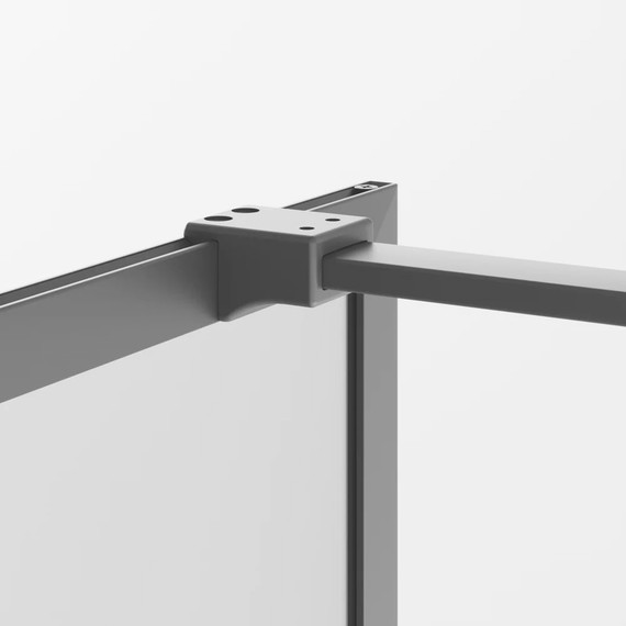 Душевая перегородка Ambassador Walk-in 110 см 15031239 с кронштейном, чёрный/прозрачное - фото 4