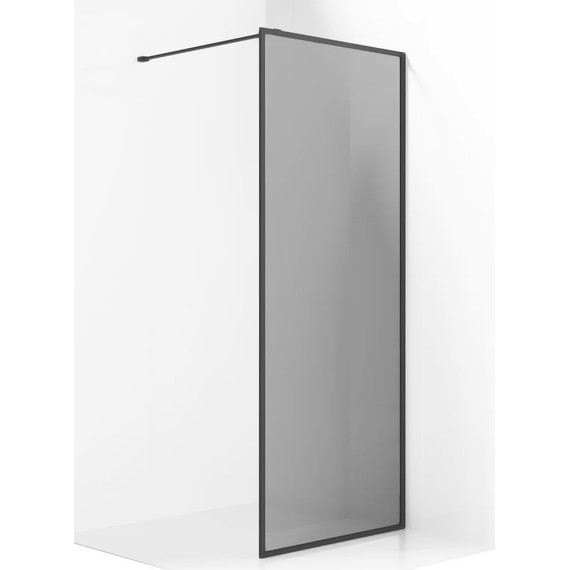 Душевая перегородка Ambassador Walk-in 120 см 15032216 с кронштейном (стекло 8 мм) чёрный/тонированное - фото 