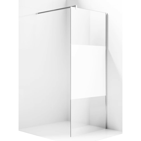 Душевая перегородка Ambassador Walk-in 110 см 15034126 с кронштейном (стекло 8 мм) хром/узор - фото 