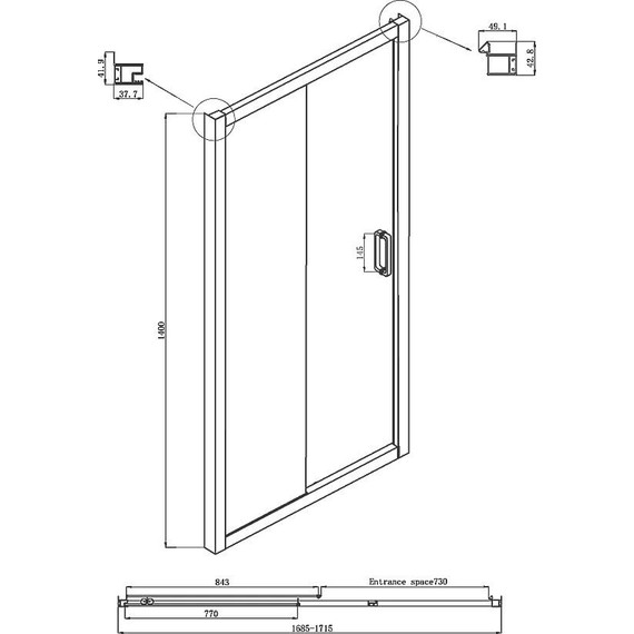 Шторка для ванны Ambassador Bath Screens 1700х1400 мм 16041105, хром/прозрачное - фото 3