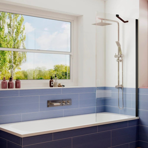 Шторка для ванны Ambassador Bath Screens 800х1400 мм 16041207 с кронштейном, чёрный/прозрачное - фото 2