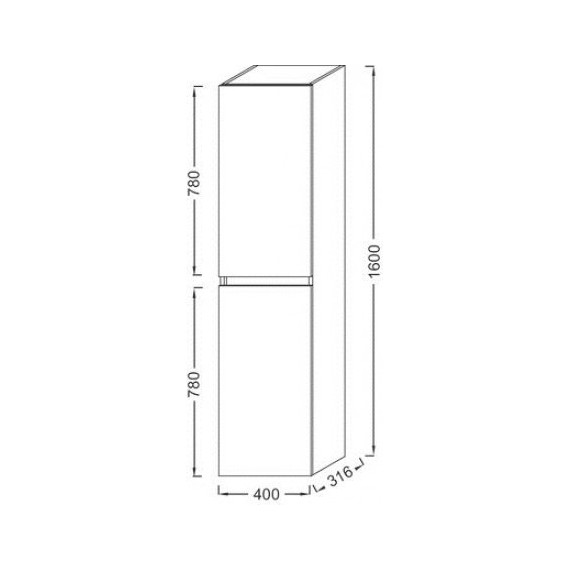 Пенал подвесной Jacob Delafon Tolbiac 40 см EB2385-J5, белый глянцевый - фото 2