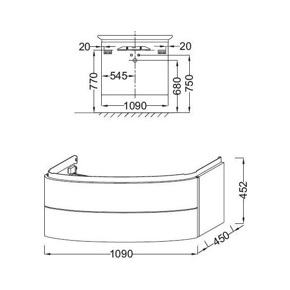 Тумба подвесная с раковиной Jacob Delafon Presquile 130 см EB1105-V13, палисандр - фото 4