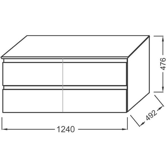 Тумба подвесная со столешницей Jacob Delafon Madeleine 124 см EB2085-J5, белый глянцевый - фото 3