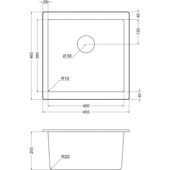 Кухонная мойка Emar EMQ-1455.P, алмаз, Цвет производителя: алмаз - фото 2