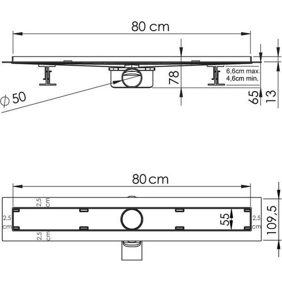 Трап Vincea Say Almira Jasmin Duz 80 см SAY.605.80.P.DUZ, хром - фото 5