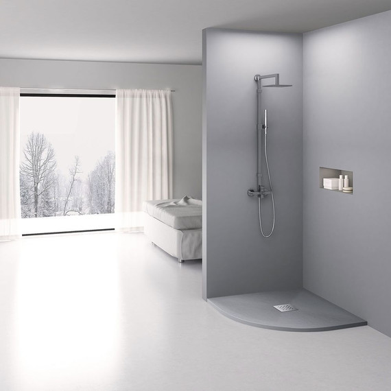 Поддон каменный Vincea 90х90 см VST-4SQ9090G, серый - фото 2