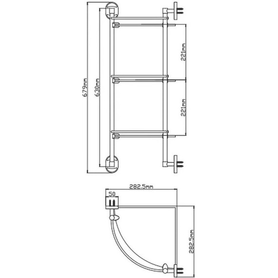 Стеклянная полка Potato 28 см P2907-3 - фото 3