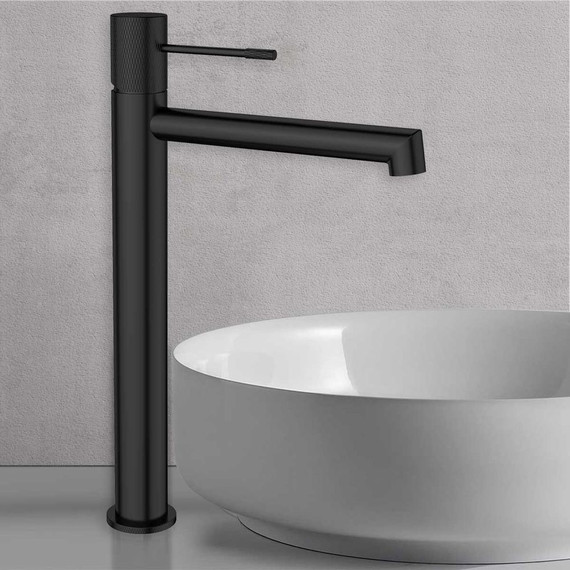 Смеситель для раковины высокий Vincea Desire VBF-1D2MB, черный матовый - фото 2