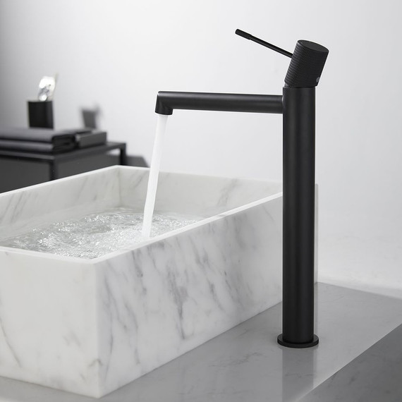 Смеситель для раковины высокий Vincea Desire VBF-1D2MB, черный матовый - фото 11