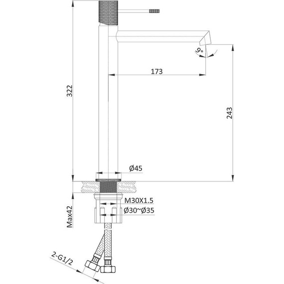 Смеситель для раковины высокий Vincea Desire VBF-1D2MB, черный матовый - фото 12
