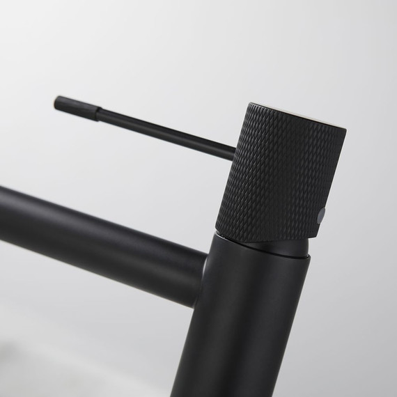 Смеситель для раковины высокий Vincea Desire VBF-1D2MB, черный матовый - фото 7