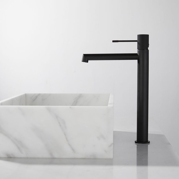 Смеситель для раковины высокий Vincea Desire VBF-1D2MB, черный матовый - фото 8