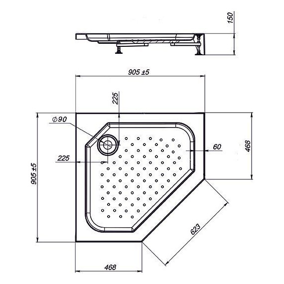 Поддон акриловый Vincea 90х90 см VST-3AP-9090 - фото 2