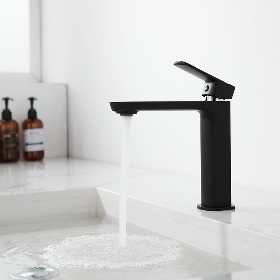 Смеситель для раковины Vincea Next VBF-1N1MB, черный матовый - фото 5