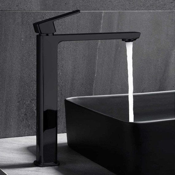 Смеситель для раковины высокий Vincea Next VBF-1N2MB, черный матовый - фото 2