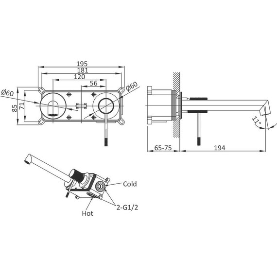 Смеситель для раковины настенный Vincea Desire VBFW-1D1CH - фото 9