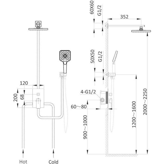 Душевая система для душа Vincea Next VSFW-1N1MB, черный матовый - фото 7