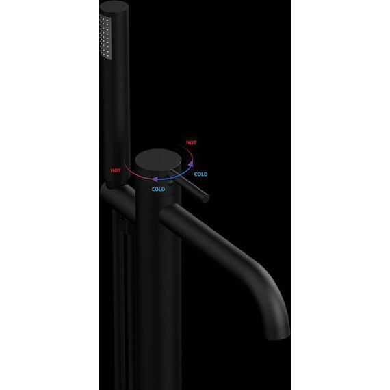 Смеситель для ванны Vincea Desire VTF-1DMB, черный матовый - фото 4