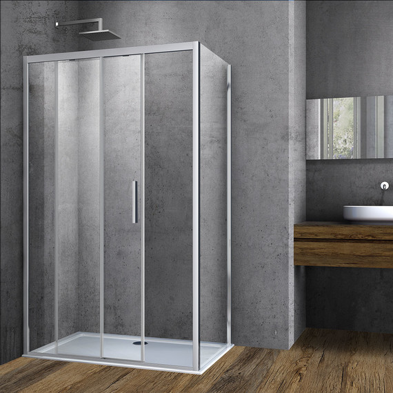 Душевое ограждение Vincea Soft 150х80 см VSR-3SO8015CL, хром/прозрачное - фото 