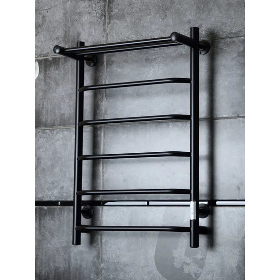 Полотенцесушитель электрический Тругор Пэк сп 6 ВГП с полкой П6 500х800 мм, чёрный (возможность скрытого подключения) 00-00042768 - фото 2