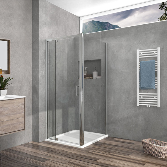 Душевое ограждение Vincea Intra 80-90x90 см VSR-1I809090CL, хром/прозрачное - фото 