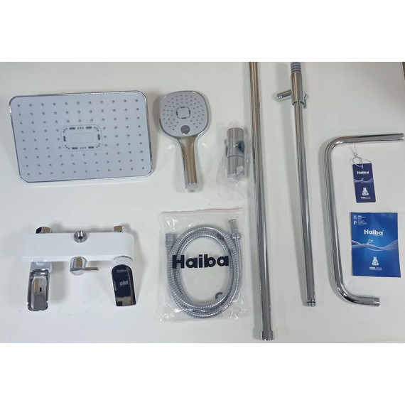 Душевая стойка Haiba HB23505-8, белый/хром - фото 3