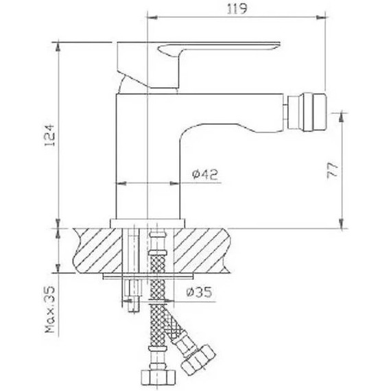 Смеситель для биде Haiba HB50505-8, белый/хром - фото 2