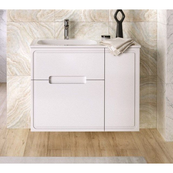 Тумба подвесная с раковиной Taliente Olejo 90 см L TA-MBO-90PR(L)-blanco, белый глянец - фото 