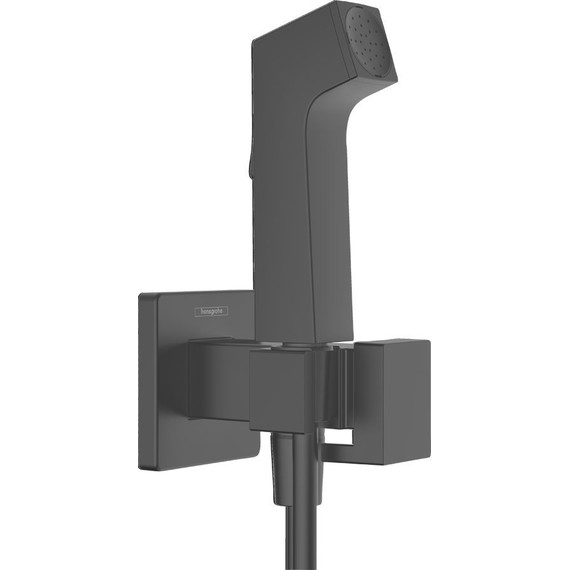 Набор для гигиенического душа Hansgrohe Bidette E 1 jet EcoSmart+ 29233670, черный матовый (без скрытой части) - фото 