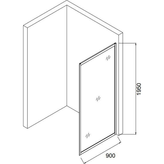 Боковая стенка Taliente 90x195 см TA-09-1CP, хром/прозрачное - фото 2