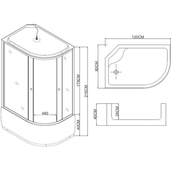 Душевая кабина Taliente 120x80 см TA-12080GL, хром/тонированное - фото 4