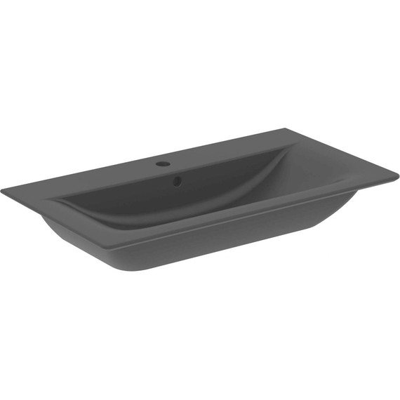 Тумба подвесная с раковиной Ideal Standard Connect Air 80 см R0474NE, дерево/черный матовый - фото 5