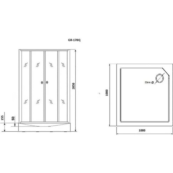 Душевое кабина Grossman Classic 100x100 см GR170QL, хром/матовое - фото 6