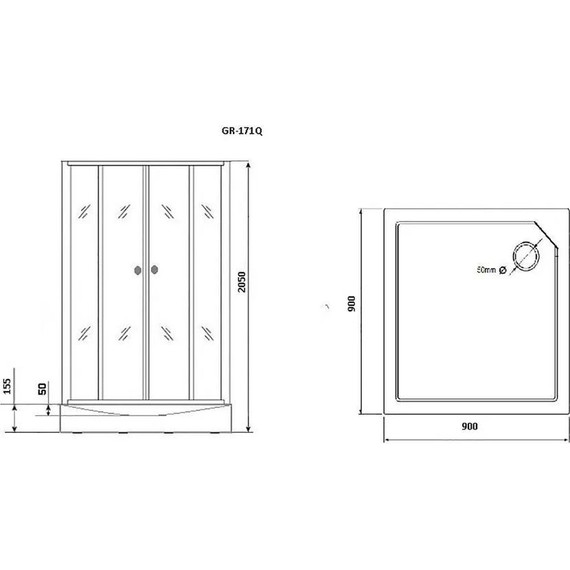 Душевое кабина Grossman Classic 90x90 см GR171QR, хром/матовое - фото 6