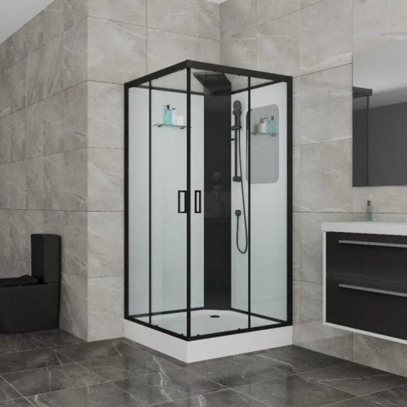 Душевое кабина Grossman Elegans 100x100 см GR250Q, чёрный/прозрачное - фото 2