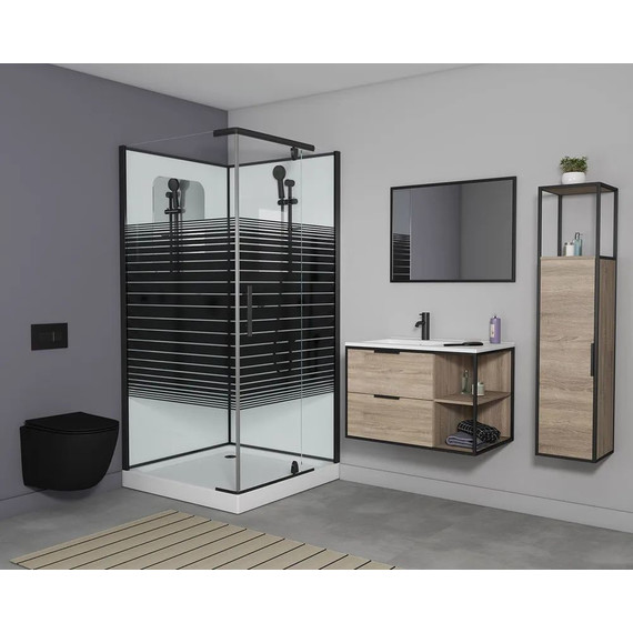 Душевое кабина Grossman Classic 90x90 см GR271QR, чёрный/узор - фото 2