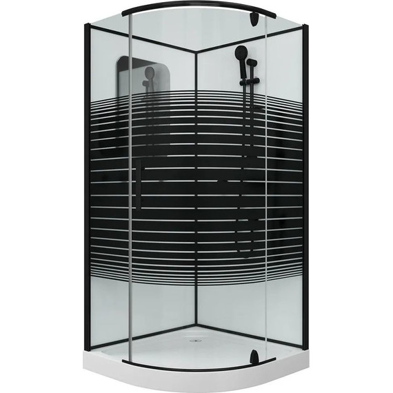 Душевое кабина Grossman Classic 100x100 см GR270, чёрный/узор - фото 