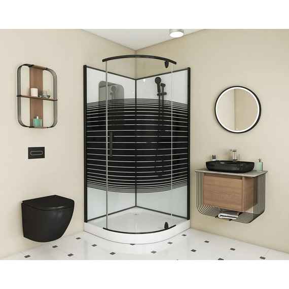 Душевое кабина Grossman Classic 100x100 см GR270, чёрный/узор - фото 2