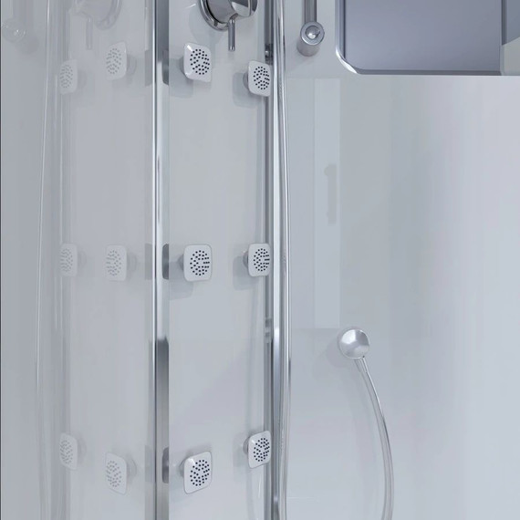 Гидробокс Niagara Ultra NG-3012-01 120x120 см, хром/прозрачное/матовое (безсиликоновая сборка) - фото 10