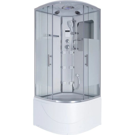 Гидробокс Niagara Ultra NG-309-01R 100x100 см, хром/прозрачное/матовое (безсиликоновая сборка) - фото 2