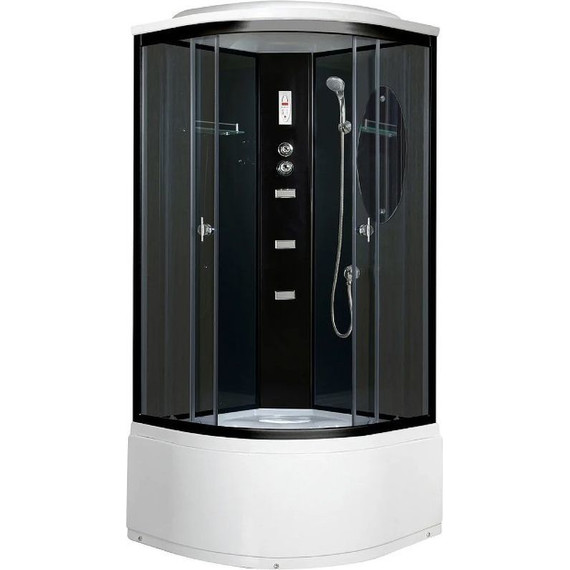 Гидробокс Niagara Ultra NG-211-01N 90x90 см, черный/тонированное (безсиликоновая сборка) - фото 2