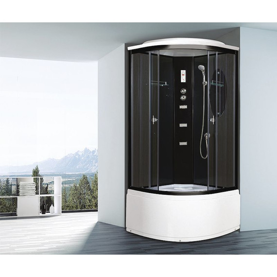 Гидробокс Niagara Ultra NG-212-01N 100x100 см, черный/тонированное (безсиликоновая сборка) - фото 