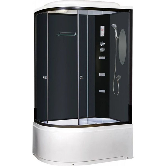 Гидробокс Niagara Ultra NG-214-01RN 120x80 см, черный/тонированное (безсиликоновая сборка) - фото 2