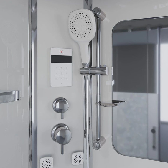 Гидробокс Niagara Ultra NG-303-01R 120x80 см, хром/прозрачное/матовое (безсиликоновая сборка) - фото 4