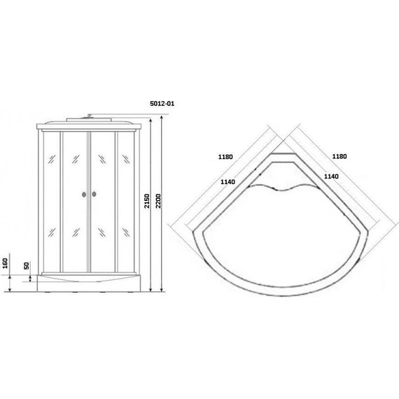 Гидробокс Niagara Ultra NG-5012-01 120x120 см, хром/тонированное - фото 6